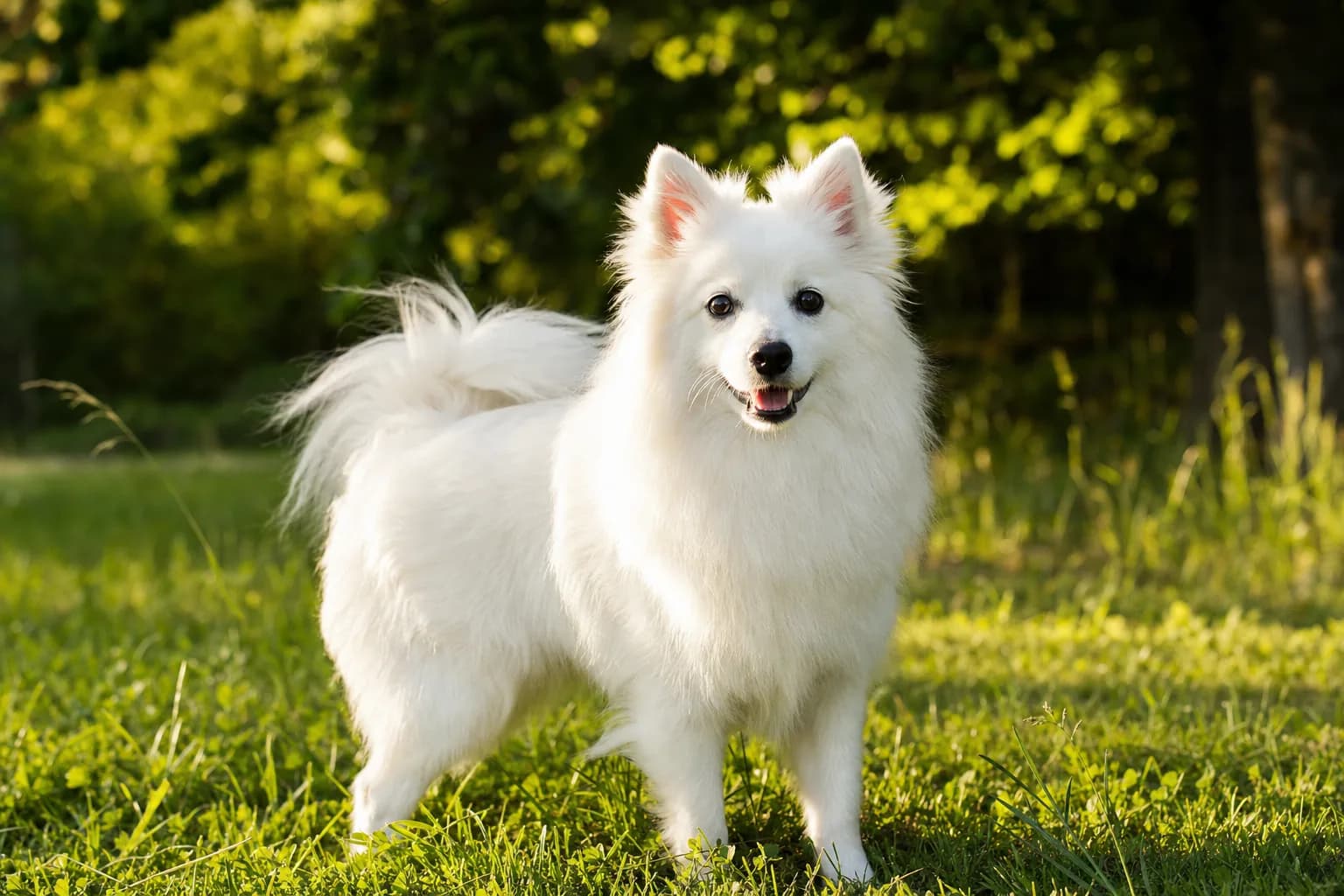 Eskipoo (robe blanc) adulte en extérieur